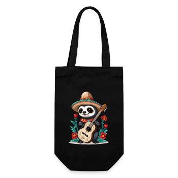Sloth Mexican Mariachi Guitar Fiesta - Gift Bag for Bottles - black - Front