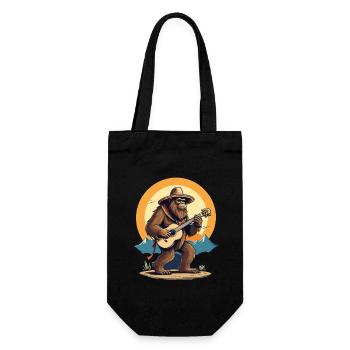 Bigfoot Mexican Mariachi Guitar Fun - Gift Bag for Bottles - black - Front