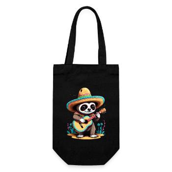 Faultier Mariachi Mexiko Musik Fiesta - Geschenkbeutel für Flaschen - Schwarz - Vorne