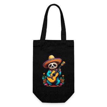 Faultier Mexikanischer Mariachi Gitarrenspieler - Geschenkbeutel für Flaschen - Schwarz - Vorne