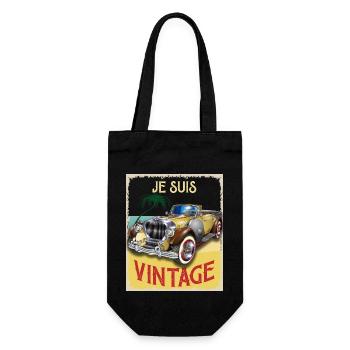 Je Suis Vintage Auto Rétro Homme Papa Maman - Sac à bouteille - noir - Devant