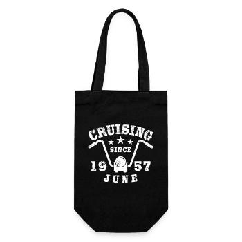 Cruising Biker Geburtstag Juni 1957 Motorrad - Geschenkbeutel für Flaschen - Schwarz - Vorne
