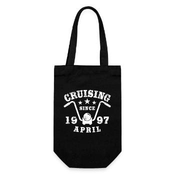 Cruising Biker Birthday April 1997 Motorcycle - Gift Bag for Bottles - black - Front