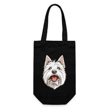 Highland Terrier The West Highland White Terrier - Gift Bag for Bottles - black - Front