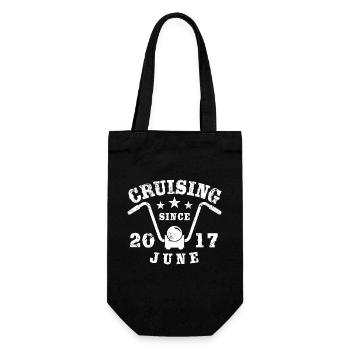 Cruising Biker Birthday June 2017 Motorcycle - Gift Bag for Bottles - black - Front