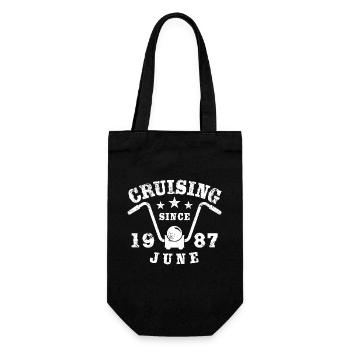 Cruising Biker Geburtstag Juni 1987 Motorrad - Geschenkbeutel für Flaschen - Schwarz - Vorne