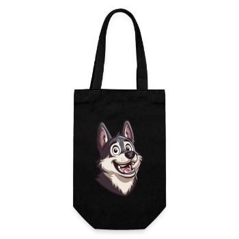 Jämthund Swedish Elkhound Cartoon Artwork - Gift Bag for Bottles - black - Front