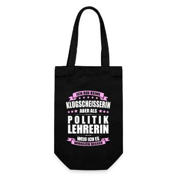 Politiklehrerin Lehrerin Erinnerung Lehrer - Geschenkbeutel für Flaschen - Schwarz - Vorne