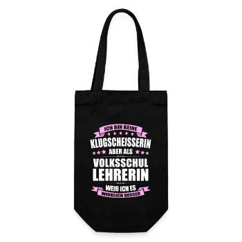 Volksschullehrerin Lehrerin Erinnerung Lehrer - Geschenkbeutel für Flaschen - Schwarz - Vorne