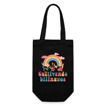 Cultivando Bilingües Spanish Teacher - Gift Bag for Bottles - black - Front