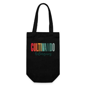Cultivando Bilingües Spanish Teacher - Gift Bag for Bottles - black - Front