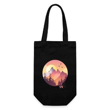 Sunset Mountains With Birds - Gift Bag for Bottles - black - Front