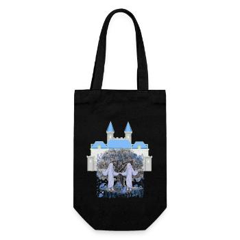 Castle, Castle, Ghosts, Ghosts, Halloween, Nature - Gift Bag for Bottles - black - Front
