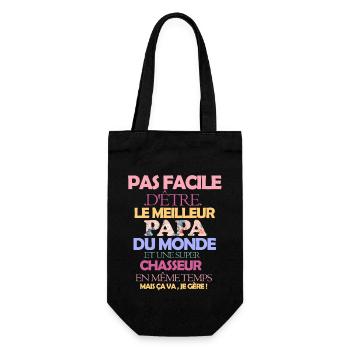 Pas facile meilleur papa et super chasseur - Sac à bouteille - noir - Devant