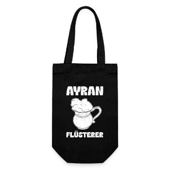 Ayran Getränk Türkei Döner Imbiss Joghurt Salz - Geschenkbeutel für Flaschen - Schwarz - Vorne