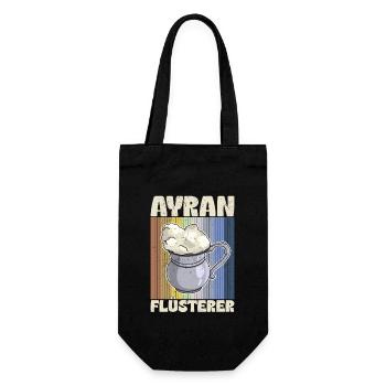 Ayran Getränk Türkei Döner Imbiss Joghurt Salz - Geschenkbeutel für Flaschen - Schwarz - Vorne