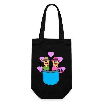 Cacahuète Couple Mari Femme Saint-Valentin - Sac à bouteille - noir - Devant