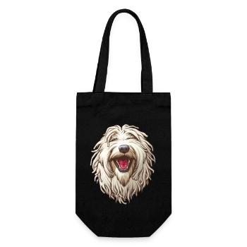 Komondor | Chien de berger hongrois Illustration de dessin animé - Sac à bouteille - noir - Devant