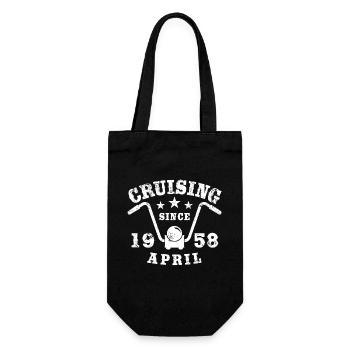 Cruising Biker Geburtstag April 1958 Motorrad - Geschenkbeutel für Flaschen - Schwarz - Vorne