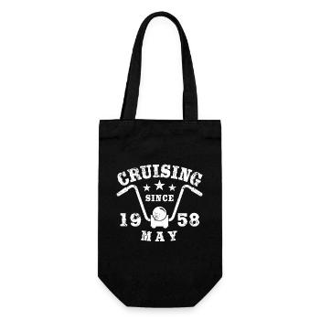 Cruising Biker Geburtstag Mai 1958 Motorrad - Geschenkbeutel für Flaschen - Schwarz - Vorne