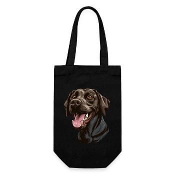 Labrador Retriever | Cartoon Artwork - Gift Bag for Bottles - black - Front