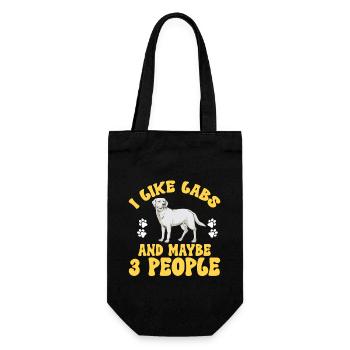 White Labrador Retriever White Lab - Gift Bag for Bottles - black - Front