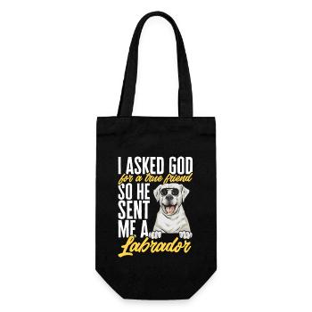 White Labrador Retriever White Lab - Gift Bag for Bottles - black - Front