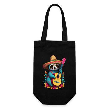 Sloth Mexican Mariachi Music Fiesta - Gift Bag for Bottles - black - Front