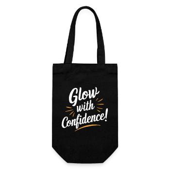 Glow with Confidence Motivation - Gift Bag for Bottles - black - Front