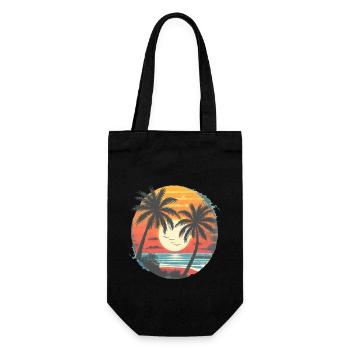 Summer Sunset Palm Trees Silhouette - Gift Bag for Bottles - black - Front