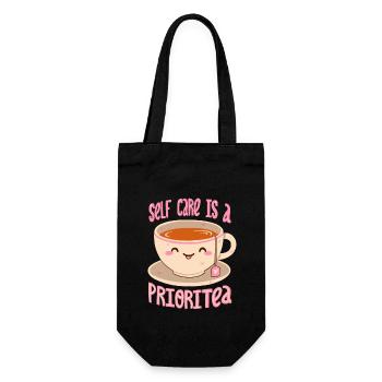 Self Care & Tea - Gift Bag for Bottles - black - Front
