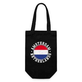 Niederlande Flagge Landesfarben Herkunft - Geschenkbeutel für Flaschen - Schwarz - Vorne
