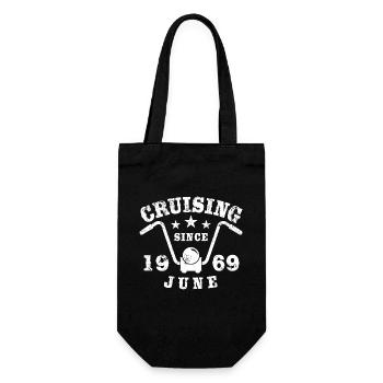 Cruising Biker Geburtstag Juni 1969 Motorrad - Geschenkbeutel für Flaschen - Schwarz - Vorne