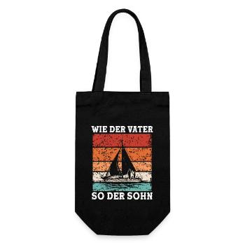 Wie der Vater so der Sohn Segler Kapitän Segelboot - Geschenkbeutel für Flaschen - Schwarz - Vorne