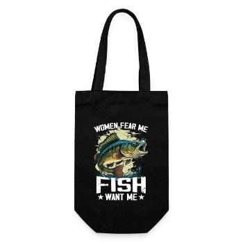 Women Fear Me Fish Want Me Funny Fishing - Gift Bag for Bottles - black - Front