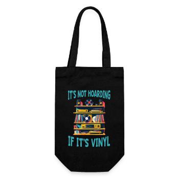 It's Not Hoarding If It's Vinyl Collectible - Gift Bag for Bottles - black - Front