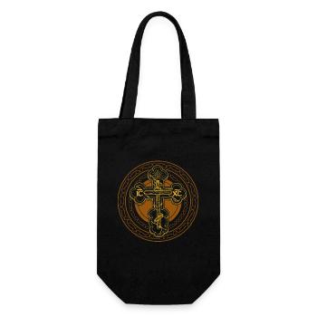 Serbien Belgrad Orthodox Serbisch Flagge Kreuz - Geschenkbeutel für Flaschen - Schwarz - Vorne