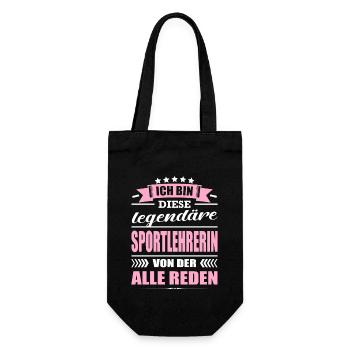 Ich Bin Diese Legendäre Sportlehrerin Lehrerin - Geschenkbeutel für Flaschen - Schwarz - Vorne