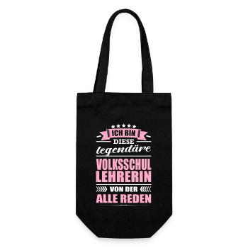 Ich Bin Diese Legendäre Volkschullehrerin Lehrerin - Geschenkbeutel für Flaschen - Schwarz - Vorne