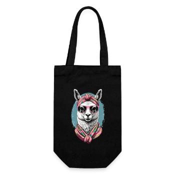 Llama Loving Mom Funny Alpaca Mother's Day - Gift Bag for Bottles - black - Front