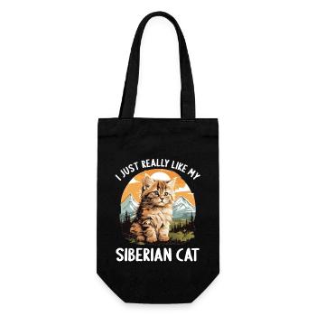 Siberian Cat Sibirische Katze - Gift Bag for Bottles - black - Front