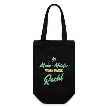 §1 Maler-Meister haben immer Recht - Geschenkbeutel für Flaschen - Schwarz - Vorne