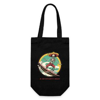 Skeleton hispano-mexicain - « Le surf est mort » - Sac à bouteille - noir - Devant