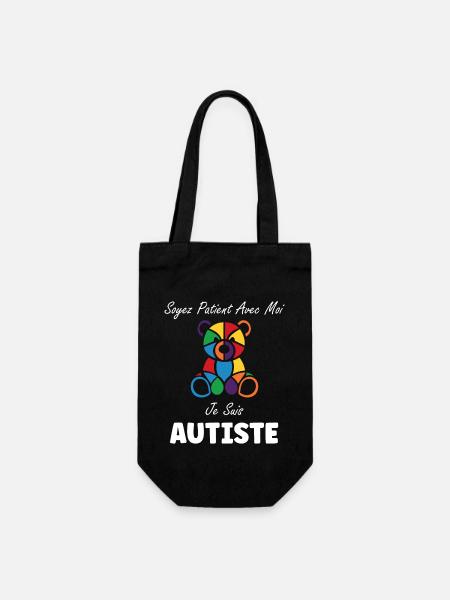 Soyez patient avec moi je suis autiste - Sac à bouteille - noir