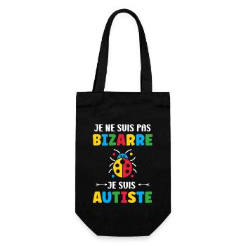 Je ne suis pas bizarre je suis autiste - Sac à bouteille - noir - Devant