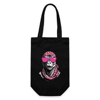 Funny Dinosaur Mom & Cool Dino Woman - Gift Bag for Bottles - black - Front