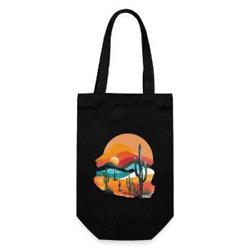 Paysage désertique au coucher du soleil - Sac à bouteille - noir - Devant