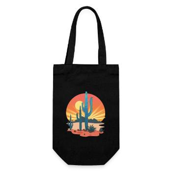 Sunset Cactus Desert Landscape - Gift Bag for Bottles - black - Front
