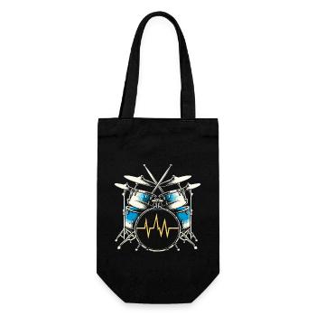 Cadeau Pour Batteur Battement De Coeur Batterie - Sac à bouteille - noir - Devant