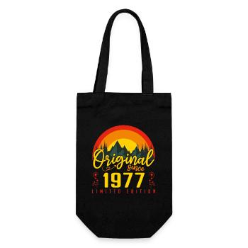 1977 Birthday Gift 1977 Anniversary - Gift Bag for Bottles - black - Front